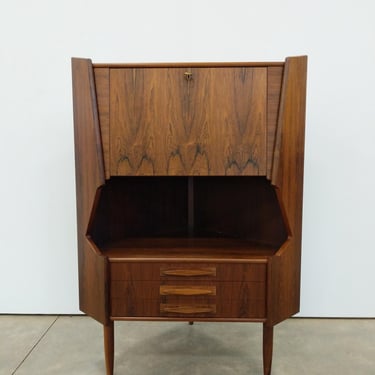 Vintage Danish Mid Century Modern Rosewood Corner Cabinet 