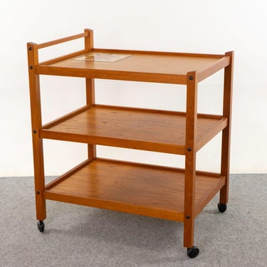 Teak & Tile Bar Cart - (D1300) 