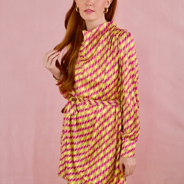 Tiffany Geo Print Cowl Neck Dress