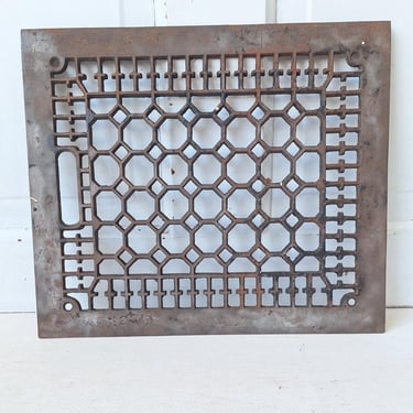 12 x 14"  Vintage Cast Iron Register, Scroll Design Vent Cover, Architecture Salvage, Heating Grate, Cold Air Return, Grate 060305 