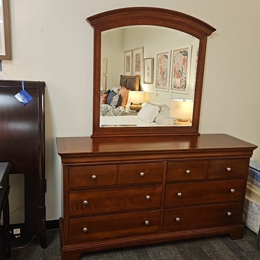 Stanley Cherry 6-Drawer Dresser w/ Mirror