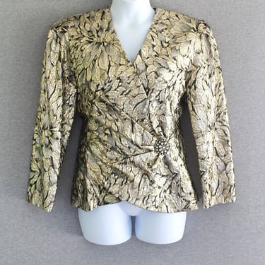 She who has the Gold, makes the Rules -  1980s - Cocktail Jacket - Hollywood Regency - Marked size 18 - by Karen Lawrence 
