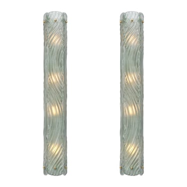 Murano Glass Aqua Textured Sconces