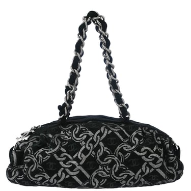 Chanel Black Velvet Chain Handbag