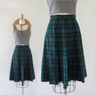 Pendleton wool plaid library skirt - 26 - vintage 60s 70s womens size s small 4 knee classic academia prep school fall tartan pleated 