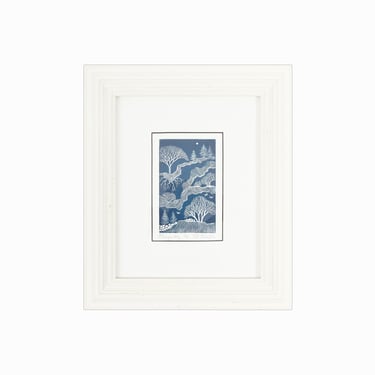 Charlotte Laurine Schaefer Woodcut Print on Paper "Tranquility" 