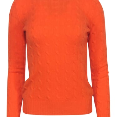 Ralph Lauren - Orange Cable nit Cashmere Sweater Sz S