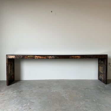 Mixed Metal Glass-top Console Mixed Metal Glass-top Console