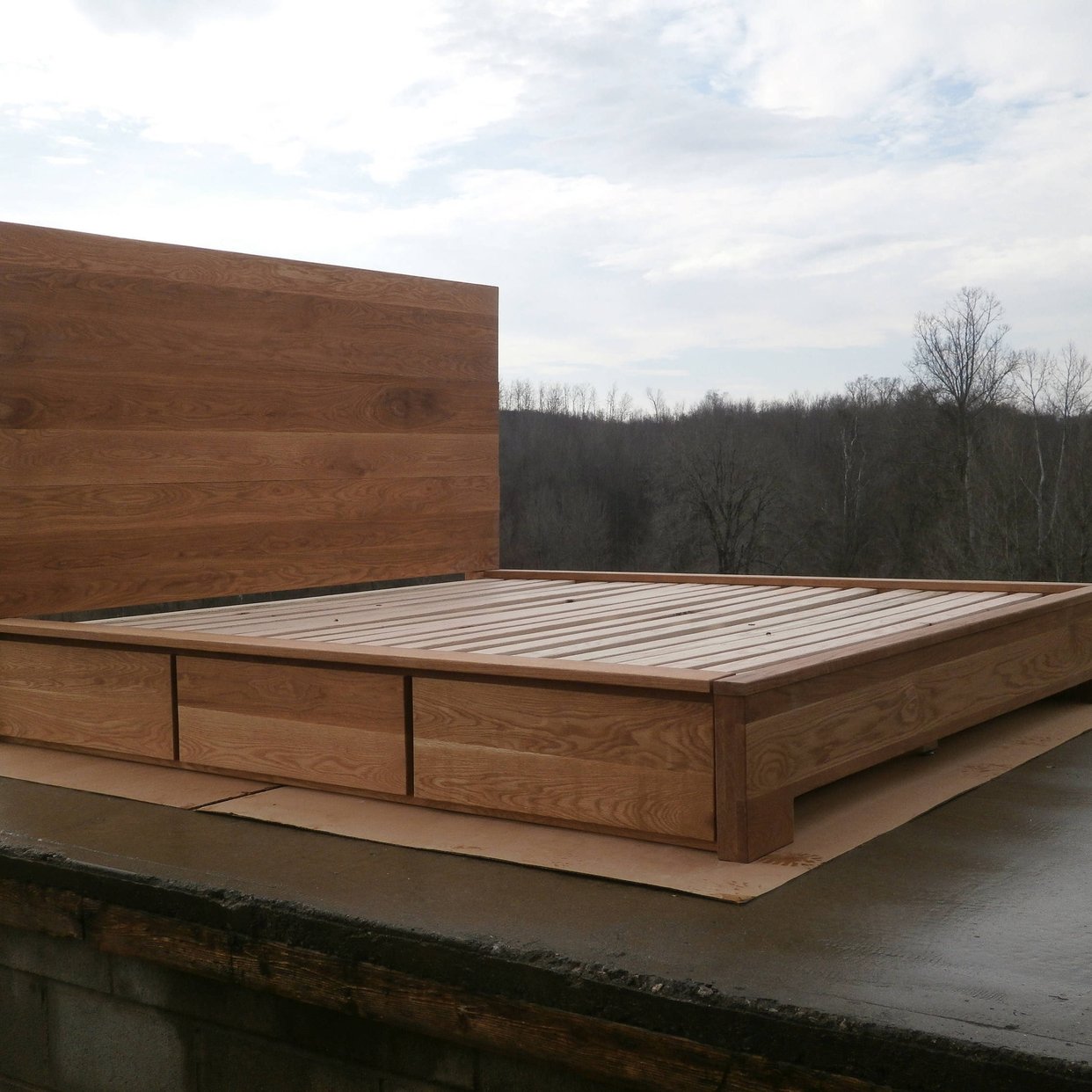 NdRnV05 Solid Hardwood Platform Bed, 6 drws, thick HB; | Solid Cherry ...