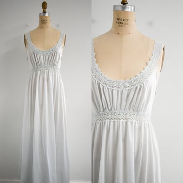 1950s/60s Shadowline Pale Blue Long Night Gown 
