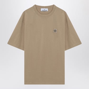 Stone Island Desert Beige T-Shirt With Patch Logo Men