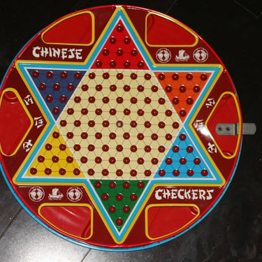 vintage ohio art co chinese checkers in box/reversible to checkers/no marbles 