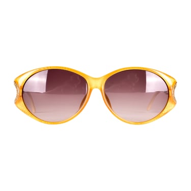 Christian Dior Vintage Yellow Orange Amber Marbled Golden Cannage 2763 Sunglasses