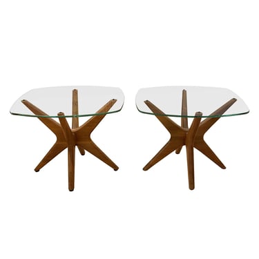 Pair of 1960s Walnut Adrian Pearsall Jacks End Tables