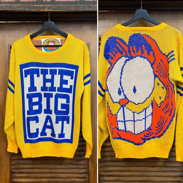 Vintage 1980’s Garfield Pop Art Cartoon Sweater “The Big Cat”, 80’s New Wave, Vintage New Wave, Vintage Comic, Vintage Clothing 