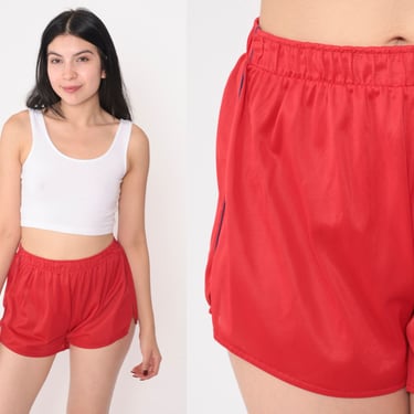 80s Gym Shorts Red Dolphin Shorts High Elastic | Shop Exile