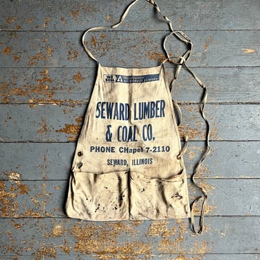 Vintage Seward Lumber & Coal Nail Apron Seward, IL 