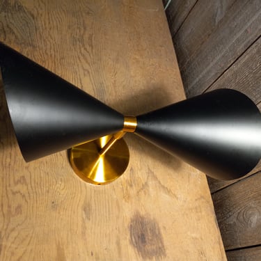 Industrial Black Dual Cone Wall Sconce