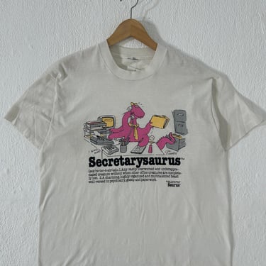 Vintage 1987 Talking Tops Secretarysaurus T-Shirt Sz. L