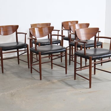 Set of 6 Mid-Century Modern Danish Modern Peter Hvidt Teak Dining Chairs 