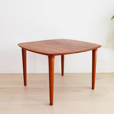 Scandinavian Modern Solid Teak Square Coffee / Side / End Table by Gustav Bahus Made in Norway 