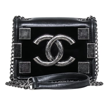 Chanel - Black Leather “Boy Brick” Flap Mini Crossbody Bag