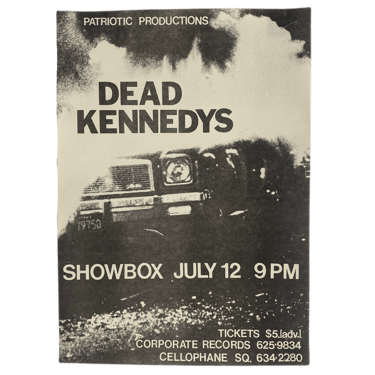 Vintage Dead Kennedys "Showbox" Patriotic Productions Flyer