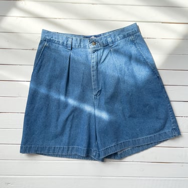 high waisted shorts 80s 90s vintage Ruff Hewn pleated jean shorts 