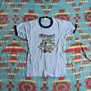 Vintage Greg Speirs Pilot Novelty Ringer T Shirt 