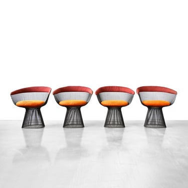 Vintage Warren Platner Bronze Dining Chairs for Knoll International - Set of Four 