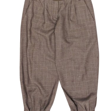 Alexander McQueen - Brown Plaid Tapered Ankle Pants Sz 8