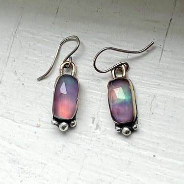 Aurora Opal Dangle Earrings Handmade in 14k Gold-filled and Sterling Silver 