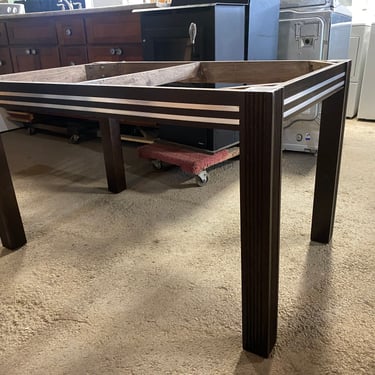 Wood Table Base with Metal Trim 30 x 28.75 x 49.5
