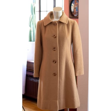 Vintage Peacoat - 1960s - Camel Coat - Wool Overcoat - Tan - Fall, Winter - Stevens Fortsmann - PRO CLEANED 