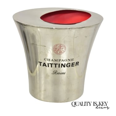 Taittinger Reims French Polished Aluminum Champagne Chiller Ice Bucket by Etain