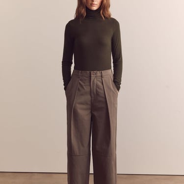 amente Wide leg ankle trousers - Mud