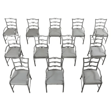 Set of Twelve McKinnon &amp; Harris Ladder Back Garden Dining Chairs