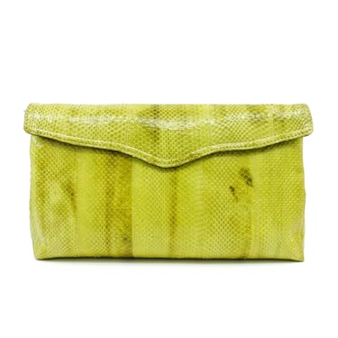 Chartreuse Snakeskin Convertible Clutch