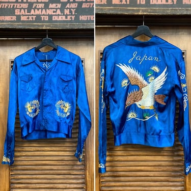 Vintage 1950’s Japan Souvenir Eagle Satin Tour Rockabilly Jacket, 50’s Souvenir Jacket, Vintage Rockabilly, Satin Jacket, Vintage Clothing 