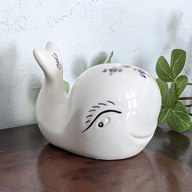 Hand Painted Vintage Ceramic Whale 