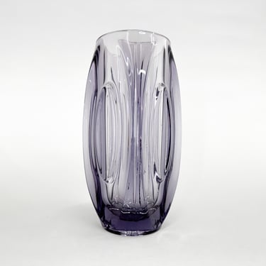 Glass Vase by Rudolf Schrotter for Sklo Union, 1950's / Czech Art Glass Vintage Vase / Czechoslovakia 