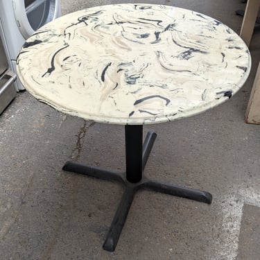 Faux Marble Circle Table 28.5 h x 32 " w