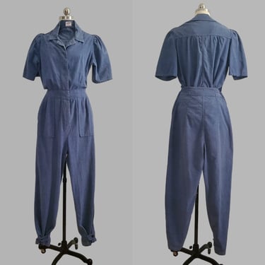 1940s Denim Coveralls by Duti Duds - Vintage Coveralls - Rosie the Riveter - WWII Homefront - Women's Vintage Size Small 