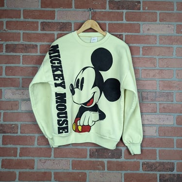 Vintage 90s Disney Mickey Mouse All Over Print ORIGINAL Crewneck Sweatshirt - Large 