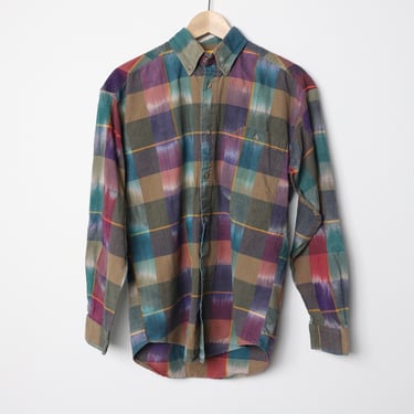 vintage 90s IKAT southwest pastel MEN'S button down vintage 90s y2k shirt -- size small 