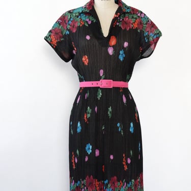 Fruity Print Pleated Dress M/L