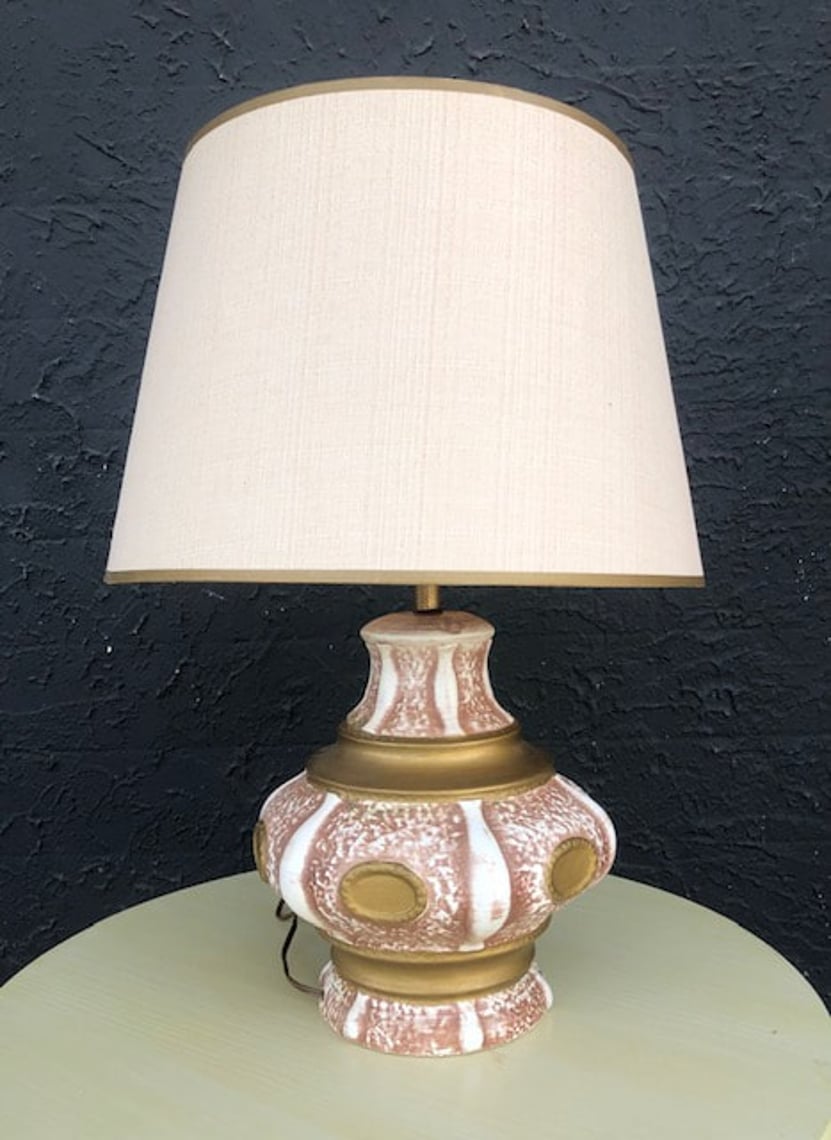 Midcentury Modern Ceramic Textured Lamp Revival Vintage North Loop