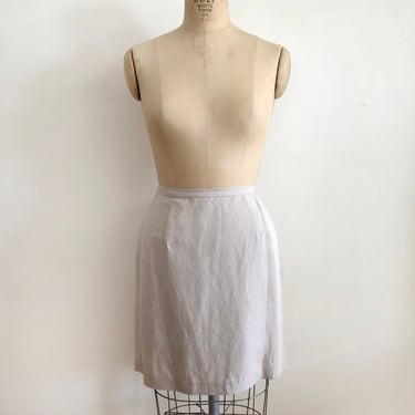 Linen Blend Khaki Mini-Skirt - 1990s 