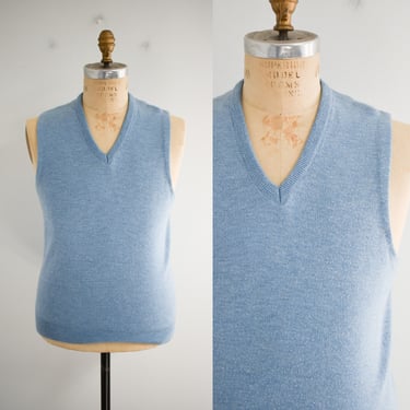 1970s/80s Pale Blue Men's Sweater Vest 