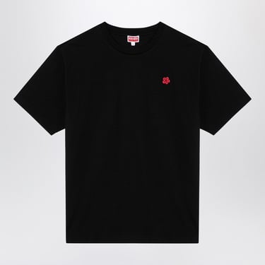 Kenzo Black Cotton T-Shirt With Logo Patch Men